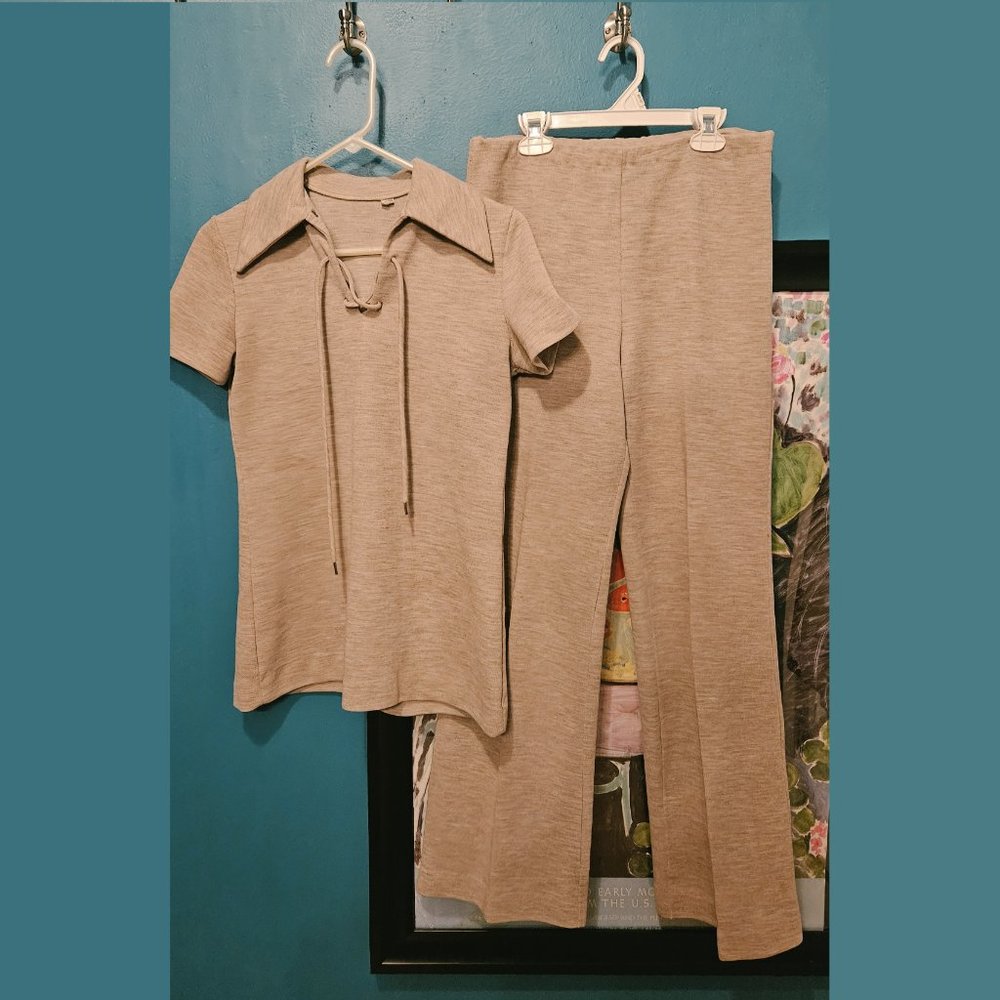 Vintage Two Piece Polo & Flair Pants